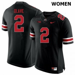 NCAA Ohio State Buckeyes Women's #2 Chris Olave Blackout Nike Football College Jersey SNK0745CK